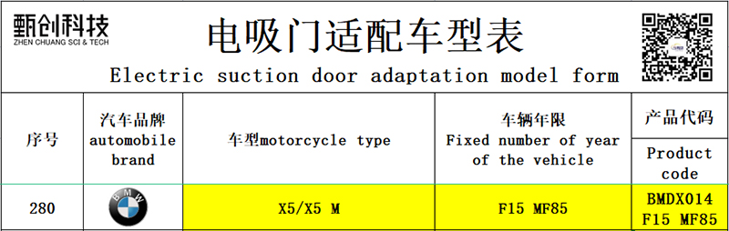 Original factory structure BMW;BMDX014 F15