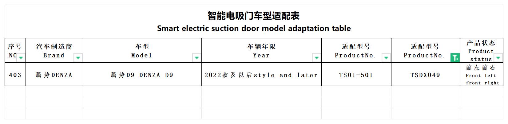 Denza electric suction door